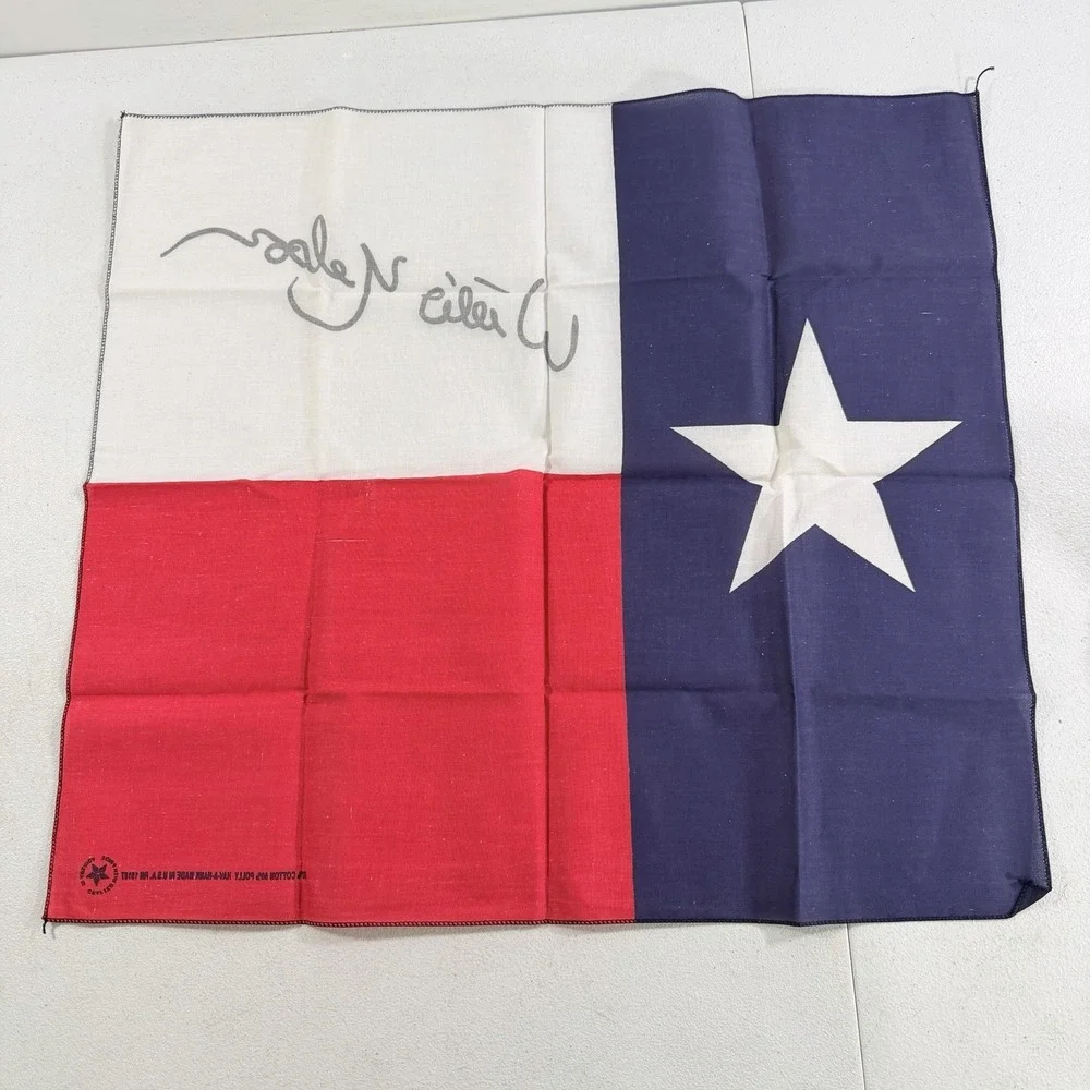 Vintage Willie Nelson Texas State Flag Country Music Bandana Scarf 23